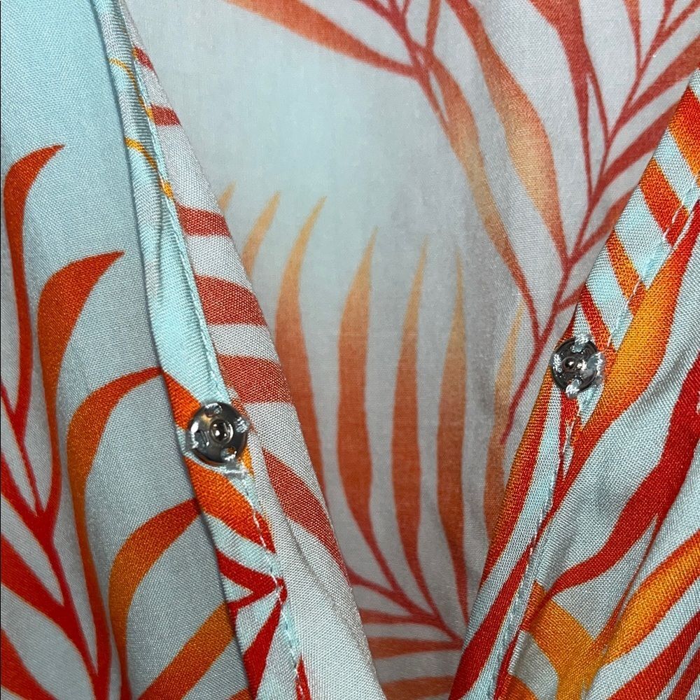 Cupshe Sz SMALL Lightweight Tropical Leaf Romper w/ Stretch Waist, Ruffles #boho - Picture 5 of 14